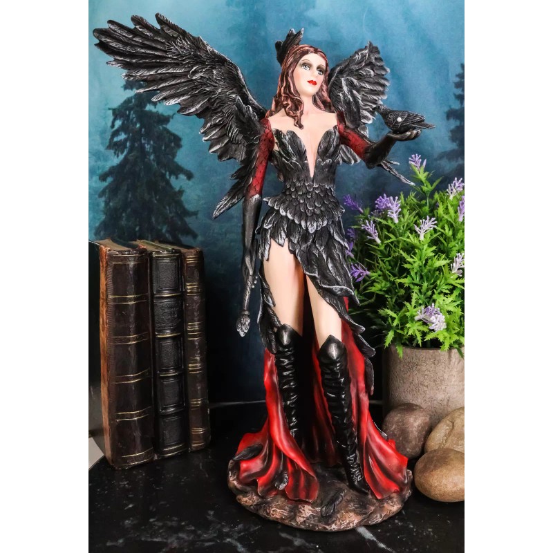 Ebros Gift Gothic Raven Crow Trainer Angel Fairy In Black