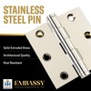 Embassy Solid Brass Door Hinges - 3 x 3 Inch,