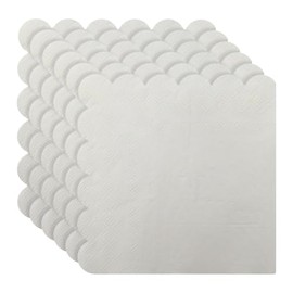 Cocktail Napkins 5" x 5" 2 Ply Wavy Bridal Shower Dessert Napkins Folded Wedding Party Anniversary Reception Decorative Square Napkins for Birthday White Pack of 100