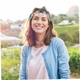 ABOOFAN 4pcs Sea Star Headband Necklace Bohemian Style Hair Jewelry for Weddings Beach Parties Festivals and Photography Charming Accessories for Women