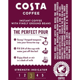 Costa Instant Smooth Medium Roast Coffee, 100g