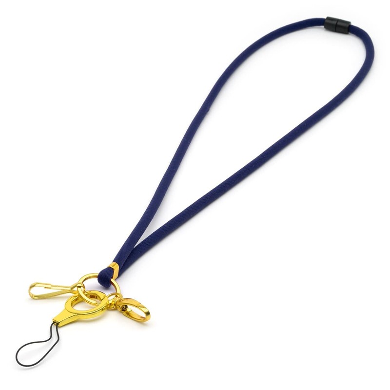 Navy Blue Nylon Cord Lanyard Soft Comfortable with Safety Breakaway,