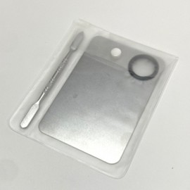 Large Stainless Steel Makeup Mixing Palette & Spatula Set Large 2ea