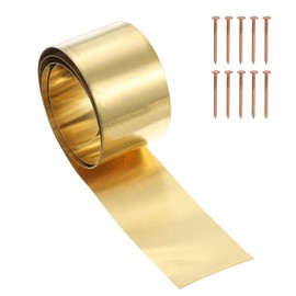 YELARXI Brass Sheet Roll Metal Film Brass Foil Plate, 0.4 x 50 x 1000mm 28 Gauge(0.4mm) Thickness Fit for DIY Crafts Electrical Repair - Cylinder(1 Pack, Brassy)