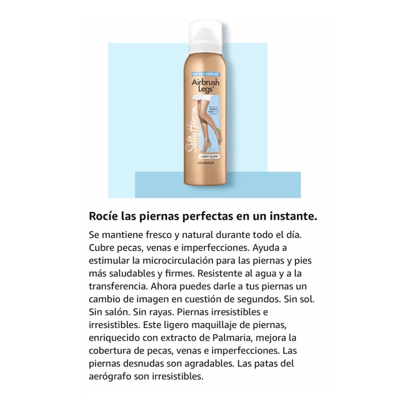 Sally Hansen Airbrush Legs Tono Light Maquillaje Para Pierna
