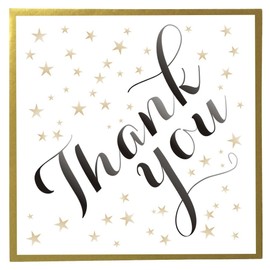 Claire Giles Quill Golden Stars Thank You Greeting Card, QUI052