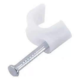Grapa Para Cable Redondo 5mm Color Blanco 100 Pzs                                                                                                     