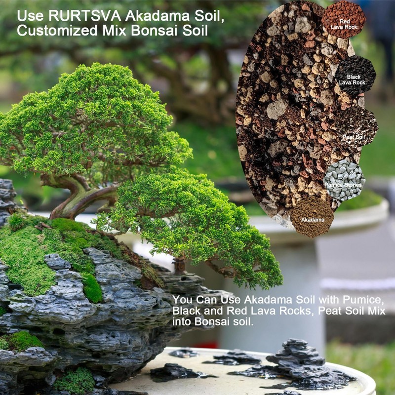 Rurtsva Akadama Bonsai Soil 2lbs Horticultural Potting Soil Amendment Cacti