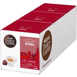 NESCAFÉ DOLCE GUSTO Inspirazione Italiana Espresso Roma Coffee Capsules Pack of 3 (3 x 16 Servings)