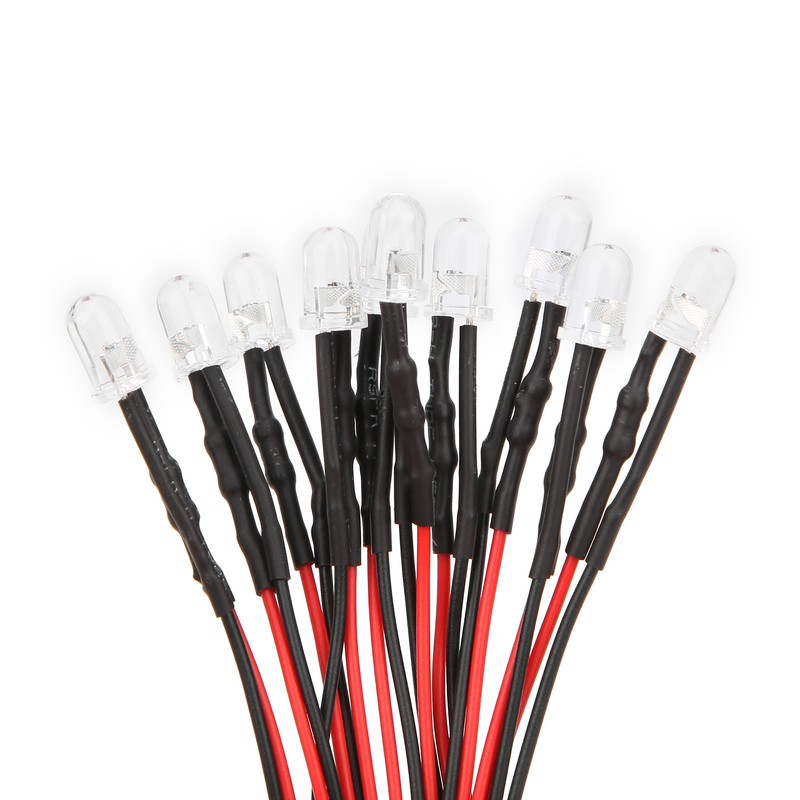 50Pcs Diode Wired Light Emitting Round Head High Brightness In