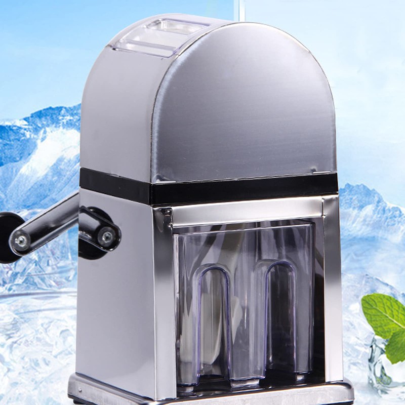 304 Stainless Steel Manual Ice Crusher Shaver Machine, Hand Crank