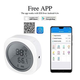Inkbird Wireless Bluetooth Thermometer/Hygrometer, Indoor and Outdoor Usage, Probe Included, Smart Sensor, Data Logger, Temperature and Humidity Checkable with App, Graphing-compatible, Temperature and Humidity Management for Pets and Cigars, Moisture-pr
