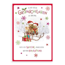 Piccadilly Greetings Cute Christmas Card to The Grandchildren - 9 x 6 inches - Regal Publishing (C85478)