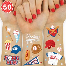 xo, Fetti Baseball Temporary Tattoos - 50 Foil Styles | Baseball Birthday Party, Boys + Girl Sports, Baseball Party Supplies, Baseball Baby Shower
