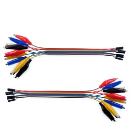 Oiyagai 2 in 1 Crocodile Clip to Dupont Cable 10-Pin 20 cm Female Crocodile Clip to Jumper Cable Female for Test Lead Arduino/Raspberry Pi/Orange Pi