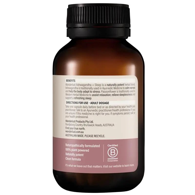 Wanderlust Ashwagandha+Sleep 60 Capsules
