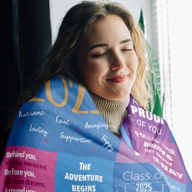 2025 Graduation Gifts for Her Him Class of 2025 Decorations Blanket Senior 2025 Graduation Throw Blanket for Women Men High Middle School College Graduation Gifts Bulk Graduation Last Day of School