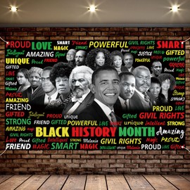 Black History Month Photo Booth Backdrop, Inspirational African American Wall Banner for Classroom, School Events & Party Decorations (5.9 x 3.6ft)