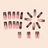 MISUD Press on Nails Long Square Fake Nails Glossy Glue