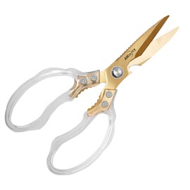 AWinjoy Kitchen Scissors, Heavy Duty Sharp Kitchen Shears Dishwasher Safe, Kitchen Accessories Cooking Shears for Kitchen Meat Chicken Fish Poultry Herb Bread (Blade Gold)