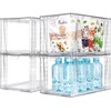 Zero Zoo 4Pack Large Stackable Kitchen Storage Drawers, Clear Foods