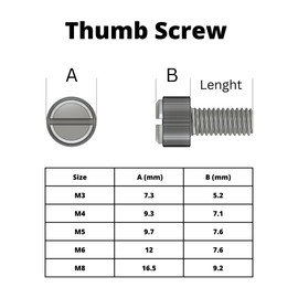 Black Nylon Knurled Thumb Screws M4 6-30mm 8mm / 100