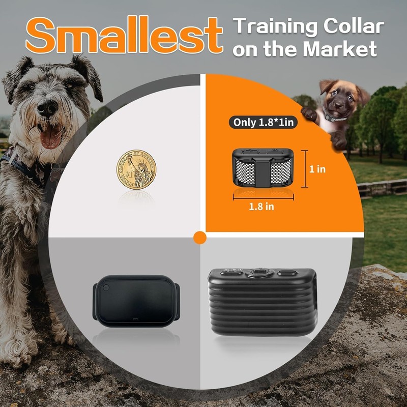 Tiniest Dog Shock Collar for 2 Dogs, Lightest Dog Training