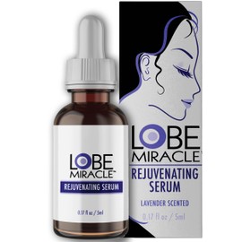 Lobe Miracle Rejuvenating Ear Lobe Serum - Ear Care Solution for Pierced Ears & Ear Care Products w/Aloe, Vitamin E & Lavender - Promotes Healing, Helps Firm Skin & Stretched Earlobes - 0.17 fl oz