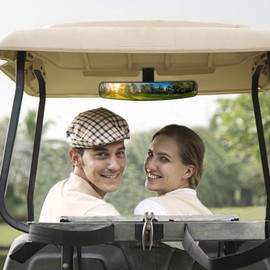 10L0L Panoramic Convex Golf Cart Mirror for EZGO, Club Car, Yamaha, Golf Cart Rear View Mirror