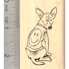 Smiley Face Dog Rubber Stamp