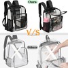 KUI WAN Clear Backpacks for School Large Clear Bookbag with