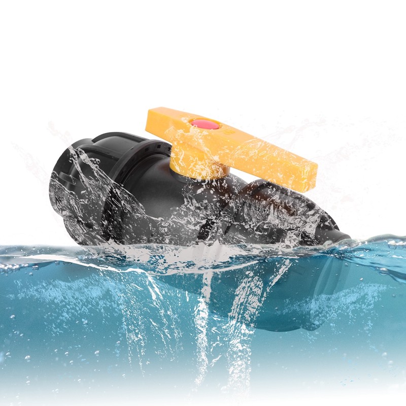 PE Plastic 50mm Diameter Ball Valve Connector Water Pipe Fitting