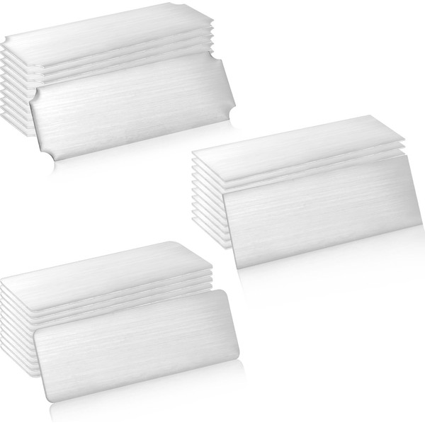 Therwen 30 Pcs Name Plates Laser Engraved Brushed Stainless Steel