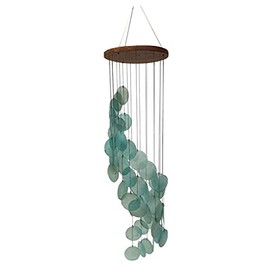 Chesapeake Bay 10619 Capiz Shell Turquoise Wind Chime 29.5 Inches Long