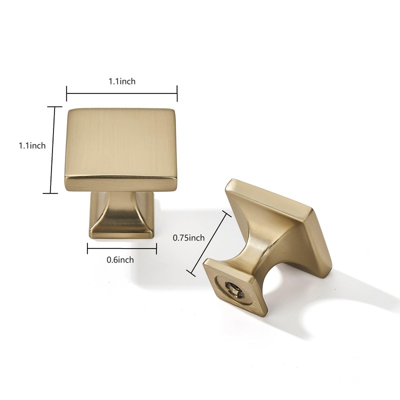 khtumeware Champagne Bronze Cabinet Knobs 10 Pack Satin Brass Drawer