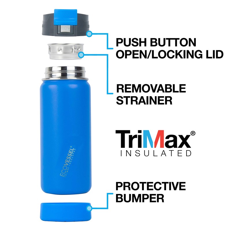 EcoVessel PERK Vacuum Insulated Stainless Steel Coffee & Tea Travel