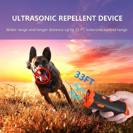 HikariBiz Ultrasonic Dog Bark Deterrent Device Stops Bad Behavior, Anti Barking, Barking Silencer, Up to 33ft, Long-Range Indoor Outdoor, Alternative to Dog Shock Collar, Painless