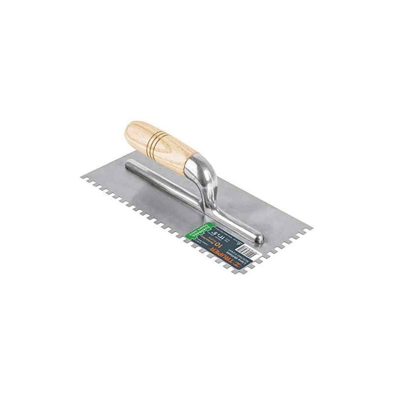 Truper LLMC-11, Llana canto dentado cuadrado, mango de madera, 10