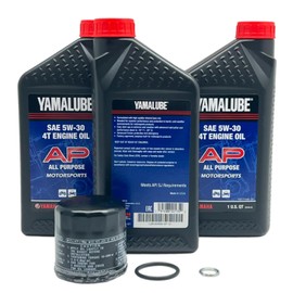 Yamaha Viking 700/ Viking VI 700 (2014-2024) all Models Cold Weather Oil Filter Change Kit Yamaha Part# 5GH-13440-80-00 and 4 Quarts All Purpose LUB-5W30-AP-12