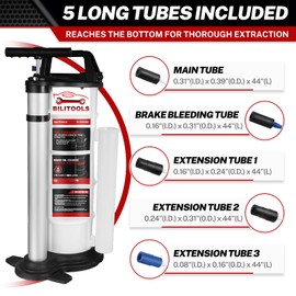 BILITOOLS 2 in 1 9L Vacuum Oil Pump Extractor Pneumatic/Manual Automotive Oil Change Tool Large Capacity 2.4 Gallon Air Operated Engine Dipstick Fluid Extractor for Boat Marine Jetski ect.