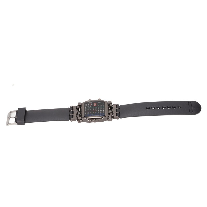 Men's LED Watch Classic Fashion Men's Rectangular Watch with Binary