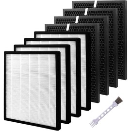 for LEVOIT LV-PUR131 Air Purifier Replacement Filter 4 HEPA Filters & 4 True HEPA H13 Activated Carbon Filters Set Pre Compatible with 3Stage Filtration LV-PUR131S and LV-PUR131- RF, 4 Pack