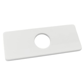 Biaungdo 6" Hole Cover Deck Plate, Porcelain White Escutcheon Plate Stainless Steel Bathroom Faucet Plate Rectangle Faucet Cover Plate for 1 or 3 Hole Bathroom Vanity Sink Faucet