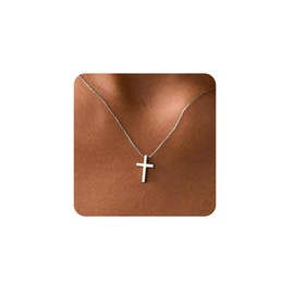 NOMOKOS Cross Necklace for Women - Silver Cross Necklace Pendant Necklaces Dainty Simple Tiny Choker Necklaces for Women Trendy Everyday Jewelry
