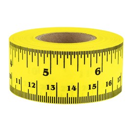 ChromaLabel 1 Inch Adhesive Measuring Tape, Removable Adhesive Measuring Tape, Perfect for Home or Office Use - 12 Inch, Yellow