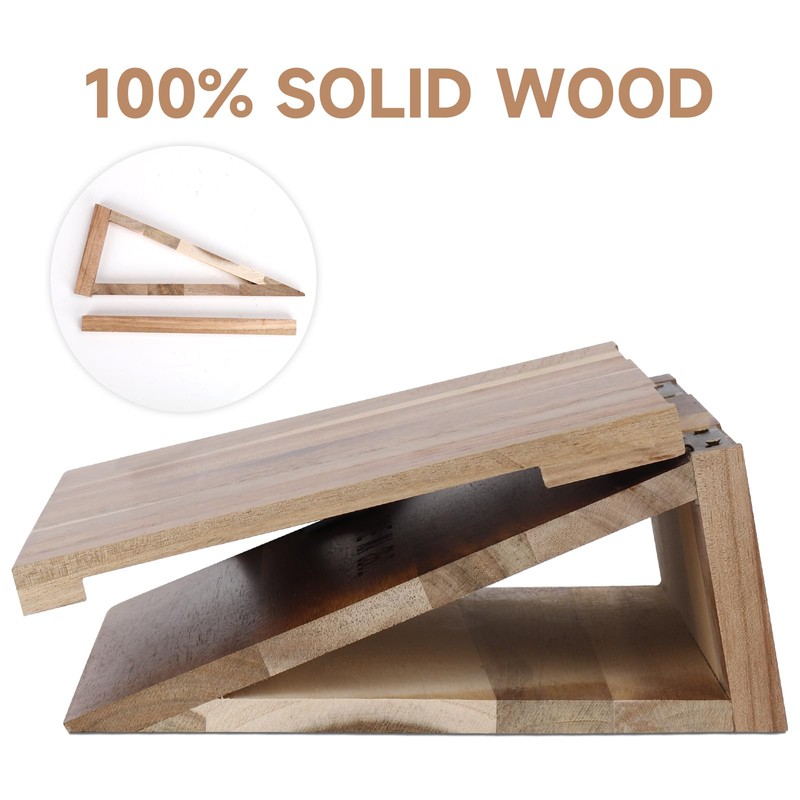 3HQ Wooden Book Stand for Reading Rest, Acacia Triangle Book