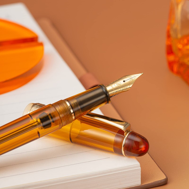 Asvine Fountain Pen V126 Extra Fine Nib Transparent Brown Acrylic