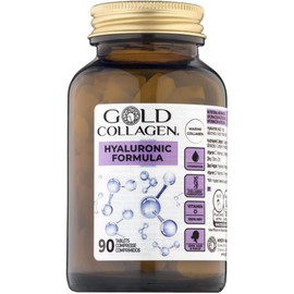 Gold Collagen Hyaluronic Formula - Marine Collagen with Hyaluronic Acid - Collagen Supplements for Women with Vitamin C, D & Zinc for Skin Hydration, Hair, Nails & Joints - 90 Tablets