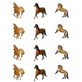 Horses Horse Edible Wafer Precut Cupcake, Cookie Toppers -03