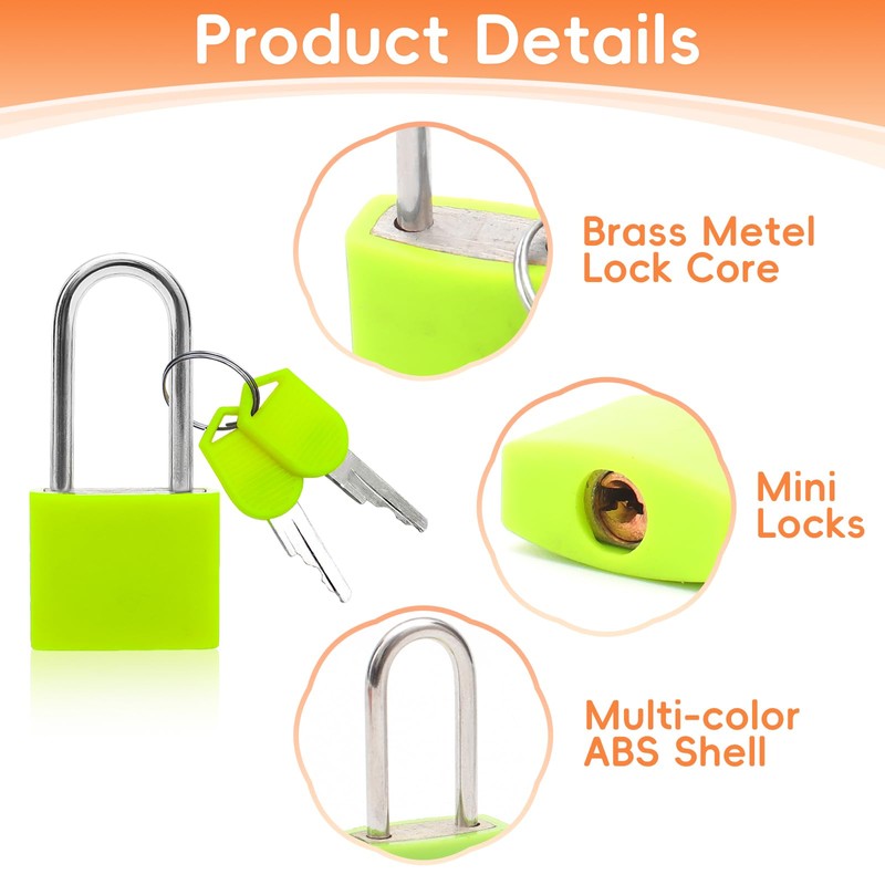 8 Pack Suitcase Locks with Keys, Small Travel Luggage Suitcase